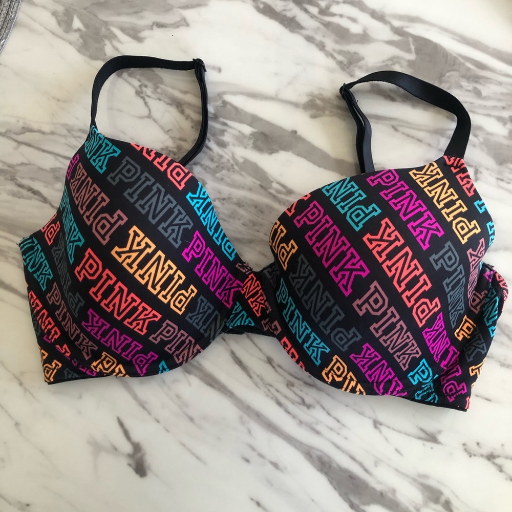 Pink Victoria’s Secret Multicolored Bra - 34 DD